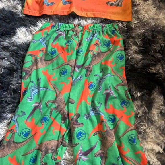 Kids Pajamas Set - Green and Orange - Picture 3 of 6
